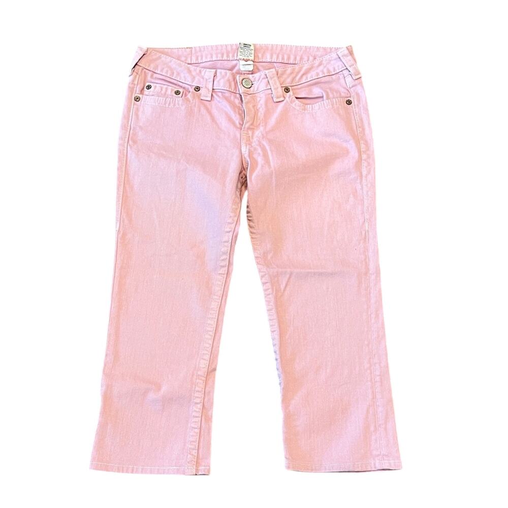 True Religion Women's Pink Crop Jeans Size 32